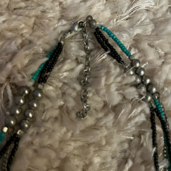 Turquoise & Black Crosses Necklace & Earrings Set - Picture 5 of 6